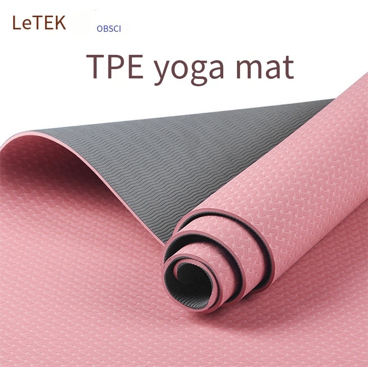 Ροζ ελαφρύ TPE Yoga Mat ανθεκτικό αντιγλιστρούμενο Custom Logo για Yoga Pilates