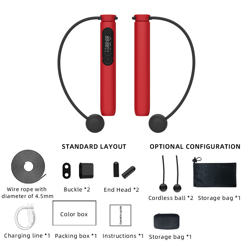 Νέα σύνδεση Bluetooth για το άλμα σχοινί για να χάσετε βάρος μπορεί να μετρηθεί και να επαναφορτιστεί.